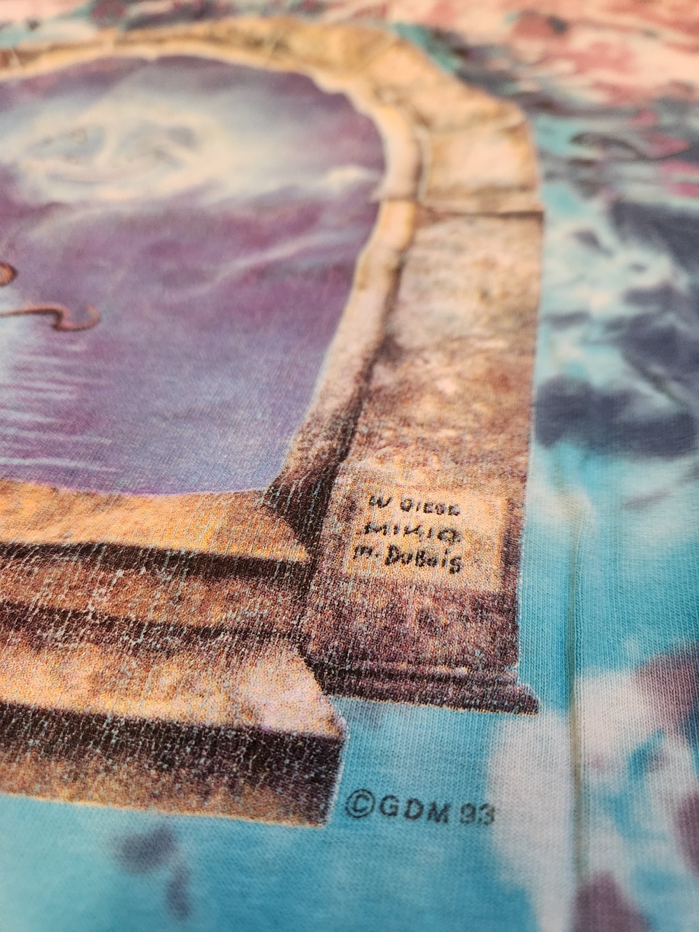 Vintage 1993 Grateful Dead Tie-Dye Sun & Moon Skeleton Tee Large MSG Concert - Picture 8 of 10